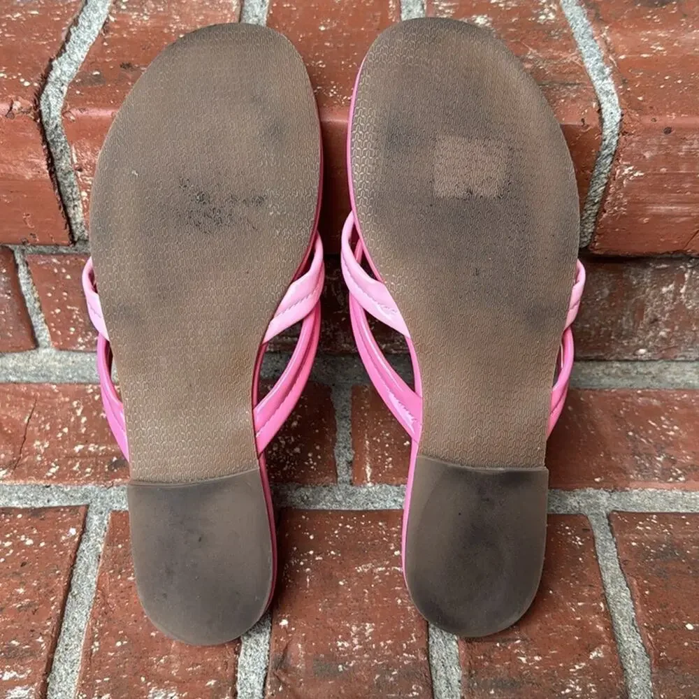 J. McLaughlin Caitlin Sandals Women's 7 Pink Two Tone Flip Flop Thong Slides